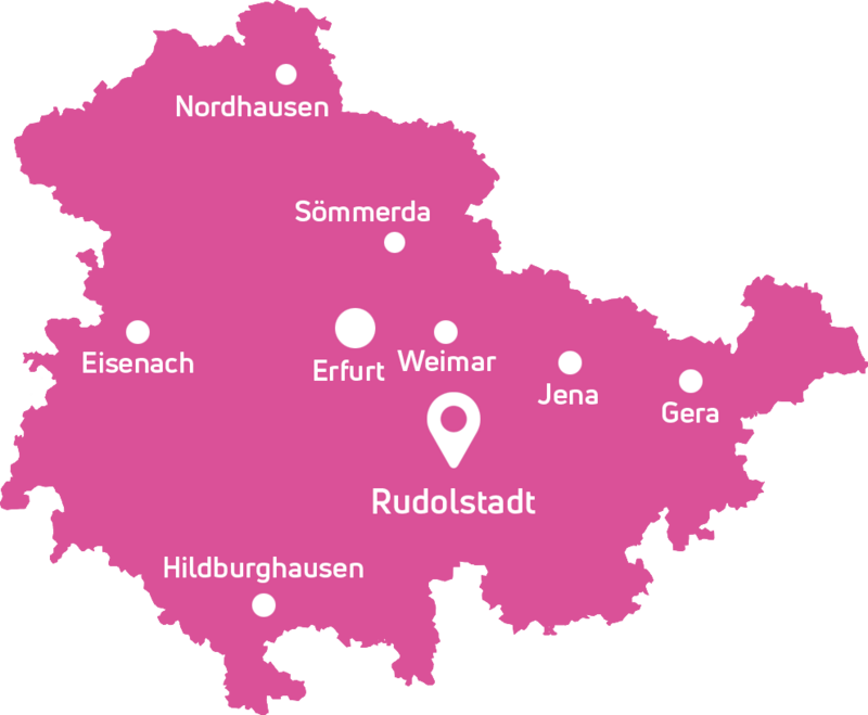 Karte von Rudolstadt und Umgebung